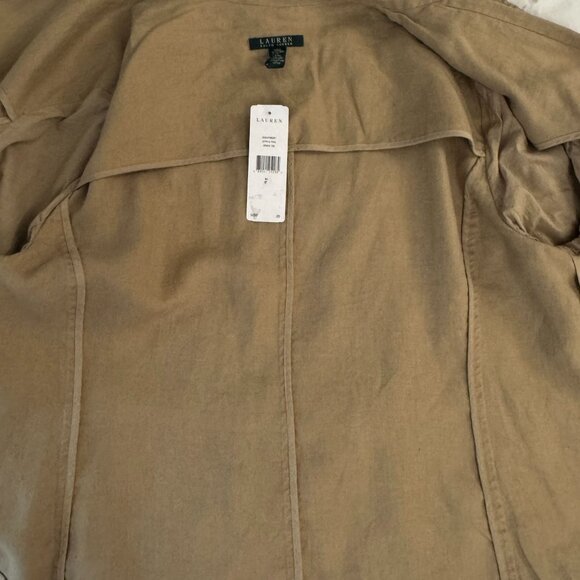 Lauren Ralph Lauren Women Plus Size 22W Arrowhead Tan 100% Linen Blazer 2 Button - Picture 6 of 11